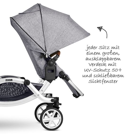 ABC Design Geschwisterwagen & Zwillingskinderwagen Zoom - Graphite Grey