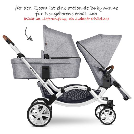 ABC Design Geschwisterwagen & Zwillingskinderwagen Zoom - Graphite Grey