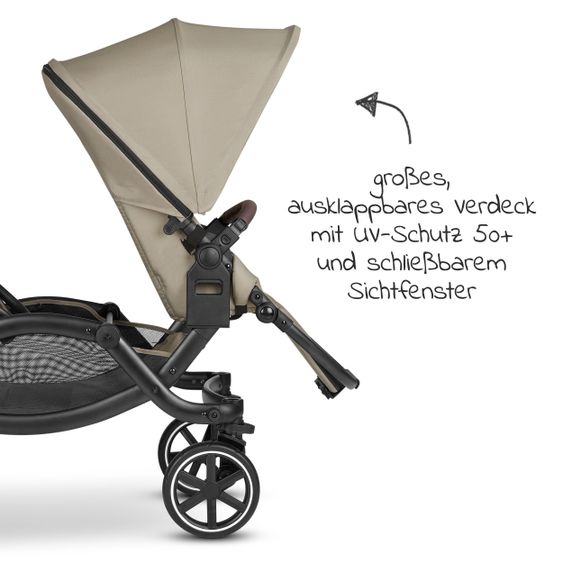 ABC Design Geschwisterwagen & Zwillingskinderwagen Zoom inkl. 2 Sportsitzen, Babywanne und Babyschale Tulip - Classic Edition - Reed