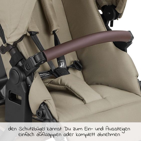 ABC Design Geschwisterwagen & Zwillingskinderwagen Zoom inkl. 2 Sportsitzen, Babywanne und Babyschale Tulip - Classic Edition - Reed