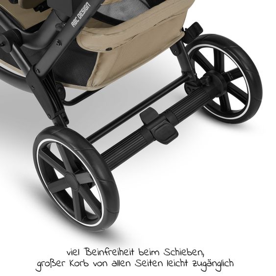 ABC Design Geschwisterwagen & Zwillingskinderwagen Zoom inkl. 2 Sportsitzen, Babywanne und Babyschale Tulip - Classic Edition - Reed