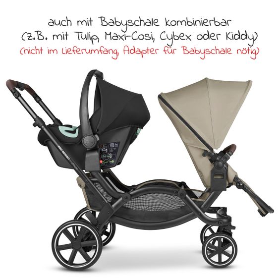 ABC Design Geschwisterwagen & Zwillingskinderwagen Zoom inkl. 2 Sportsitzen - Classic Edition - Reed