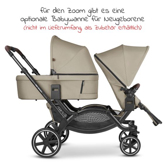 ABC Design Geschwisterwagen & Zwillingskinderwagen Zoom inkl. 2 Sportsitzen - Classic Edition - Reed