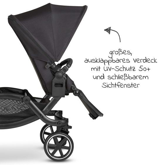 ABC Design Sibling baby carriage & twin baby carriage Zoom incl. 2 sports seats and 2x seat wedge - Ink