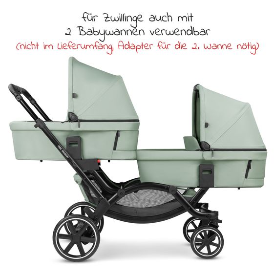 ABC Design Sibling baby carriage & twin baby carriage Zoom incl. 2 sports seats and 2x seat wedge - Pine