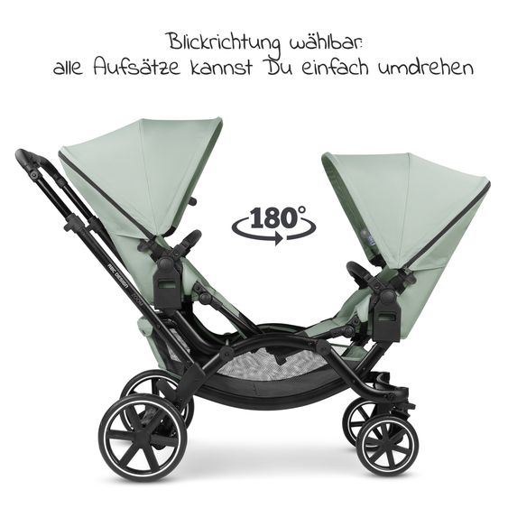 ABC Design Sibling baby carriage & twin baby carriage Zoom incl. 2 sports seats and 2x seat wedge - Pine