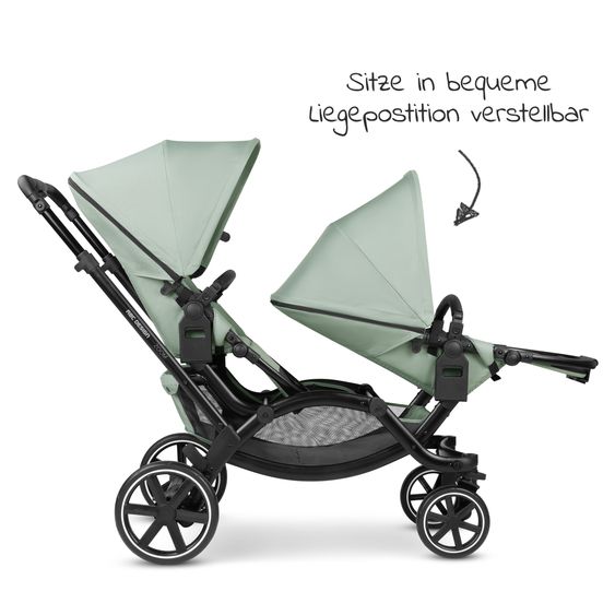 ABC Design Sibling baby carriage & twin baby carriage Zoom incl. 2 sports seats and 2x seat wedge - Pine