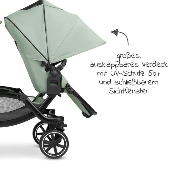 ABC Design Sibling baby carriage & twin baby carriage Zoom incl. 2 sports seats and 2x seat wedge - Pine