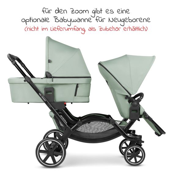 ABC Design Sibling baby carriage & twin baby carriage Zoom incl. 2 sports seats and 2x seat wedge - Pine