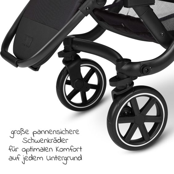 ABC Design Geschwisterwagen & Zwillingskinderwagen Zoom inkl. 2 Sportsitzen und Babywanne - Classic Edition - Ink