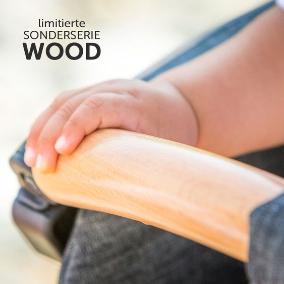ABC Design Geschwisterwagen & Zwillingskinderwagen Zoom inkl. Tragewanne und Wickeltasche - Wood