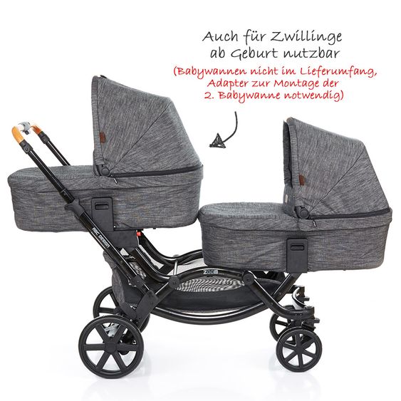 ABC Design Geschwisterwagen & Zwillingskinderwagen Zoom - Sonderserie Wood