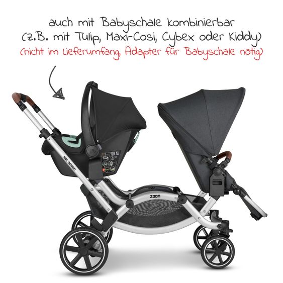 ABC Design Sibling & twin stroller Zoom - Storm
