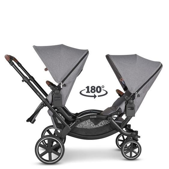 ABC Design Geschwisterwagen & Zwillingskinderwagen Zoom - Tin
