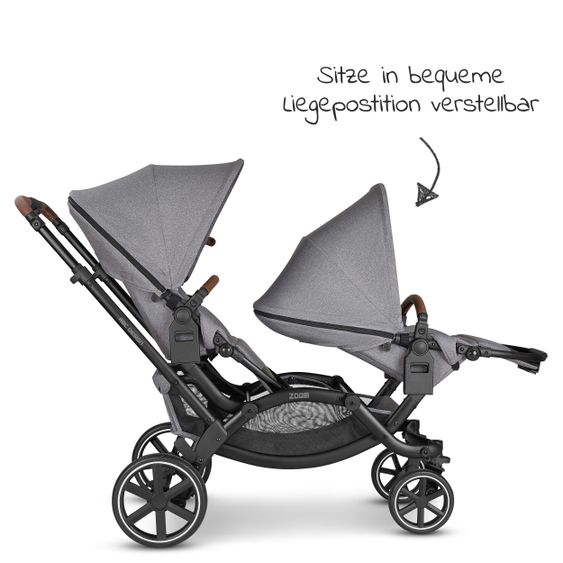 ABC Design Geschwisterwagen & Zwillingskinderwagen Zoom - Tin