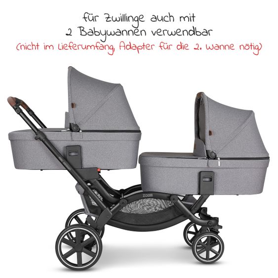ABC Design Geschwisterwagen & Zwillingskinderwagen Zoom - Tin