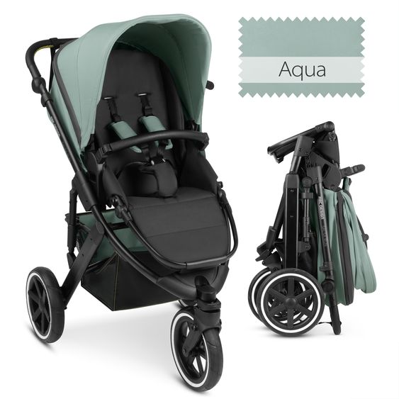 ABC Design Jogger Salsa Run - Runner mit Sportzulassung, Luftbereifung und Handbremse - Aqua