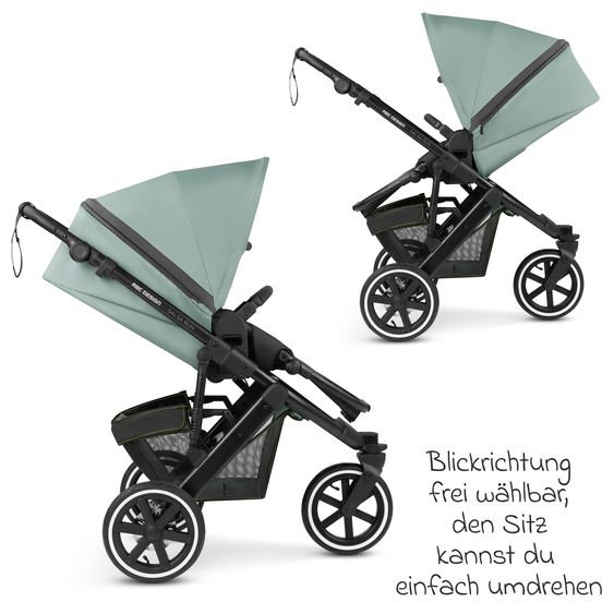 ABC Design Jogger Salsa Run - Runner mit Sportzulassung, Luftbereifung und Handbremse - Aqua