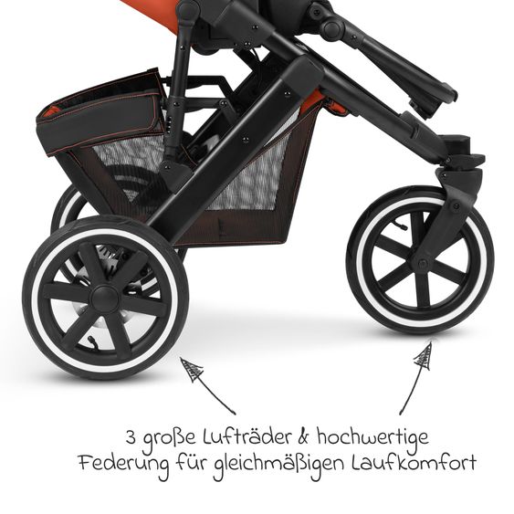 ABC Design Jogger Salsa Run - Runner mit Sportzulassung, Luftbereifung und Handbremse - Carrot