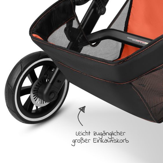 ABC Design Jogger Salsa Run - Runner mit Sportzulassung, Luftbereifung und Handbremse - Carrot