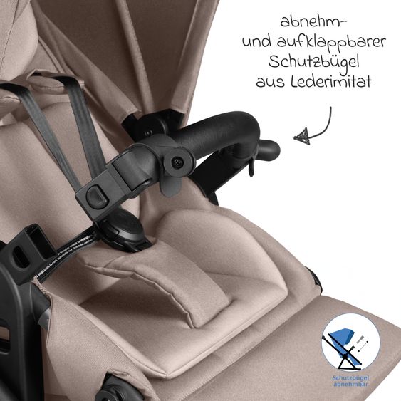 ABC Design Jogger e passeggino Salsa 5 Run con omologazione sportiva, pneumatici, seggiolino e freno a mano - Pure - Camel