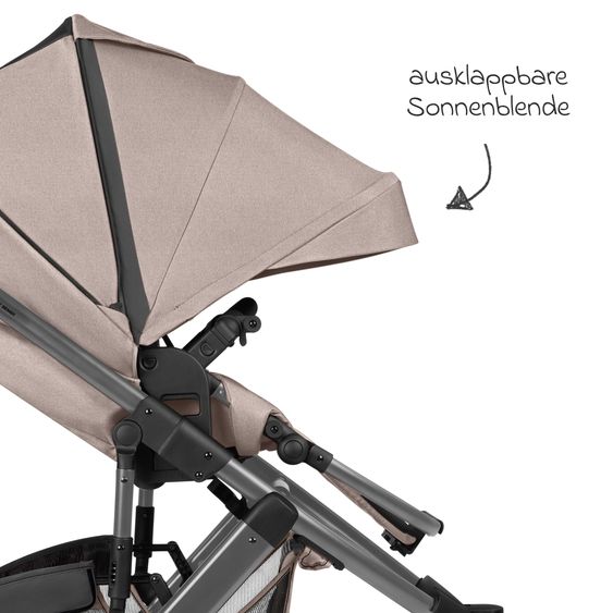 ABC Design Jogger e passeggino Salsa 5 Run con omologazione sportiva, pneumatici, seggiolino e freno a mano - Pure - Camel