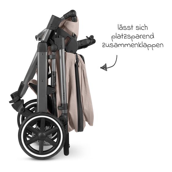 ABC Design Jogger e passeggino Salsa 5 Run con omologazione sportiva, pneumatici, seggiolino e freno a mano - Pure - Camel