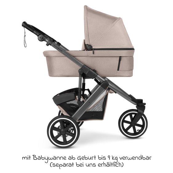 ABC Design Jogger e passeggino Salsa 5 Run con omologazione sportiva, pneumatici, seggiolino e freno a mano - Pure - Camel