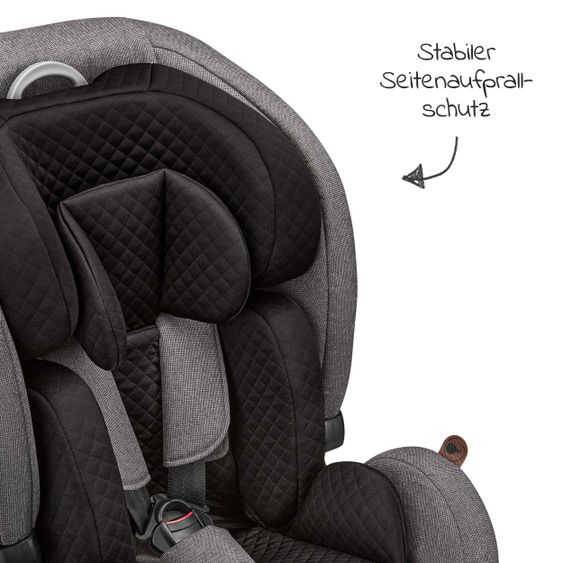 ABC Design Kindersitz Aspen - 2in1 - i-Size Autositz / 76-150 cm - Diamond Edition - Asphalt