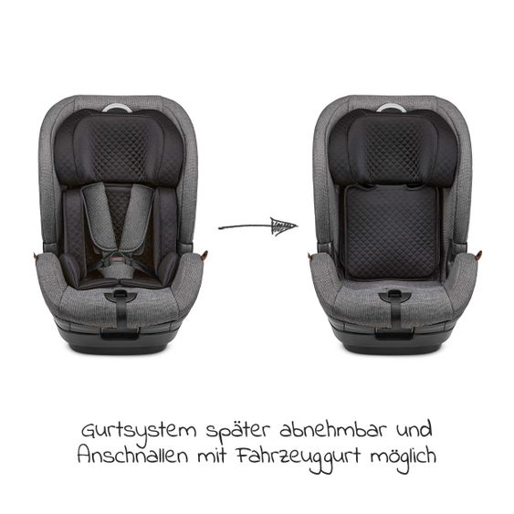 ABC Design Kindersitz Aspen - 2in1 - i-Size Autositz / 76-150 cm - Diamond Edition - Asphalt