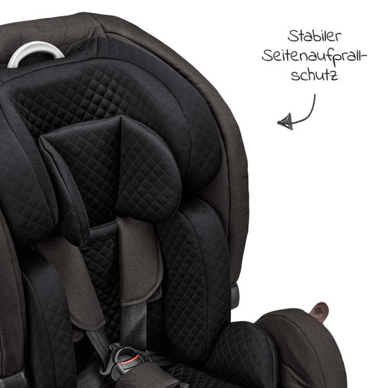 ABC Design Kindersitz Aspen - 2in1 - i-Size Autositz / 76-150 cm - Diamond Edition - Black