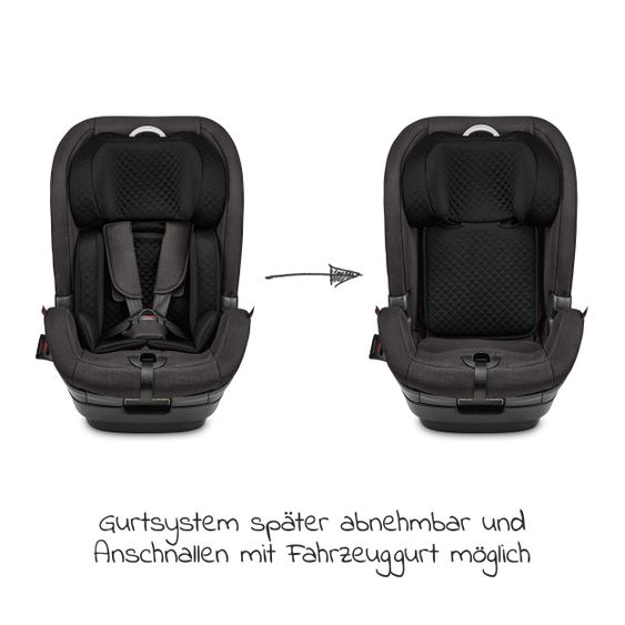 ABC Design Kindersitz Aspen - 2in1 - i-Size Autositz / 76-150 cm - Diamond Edition - Black