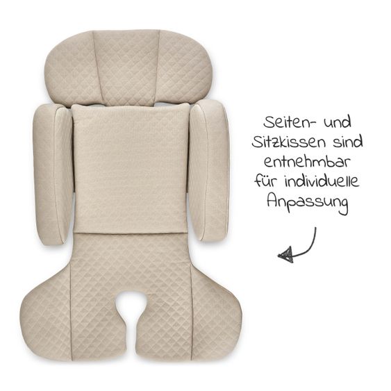 ABC Design Kindersitz Aspen - 2in1 - i-Size Autositz / 76-150 cm - Fashion Edition - Stone