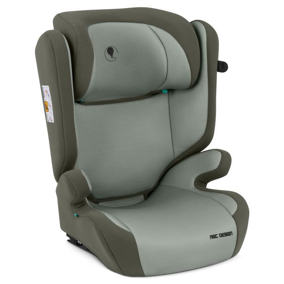 ABC Design Kindersitz Mallow 2 Fix i-Size (ab 3-12 Jahre) - auch geeignet für Autos ohne Isofix System - Sage