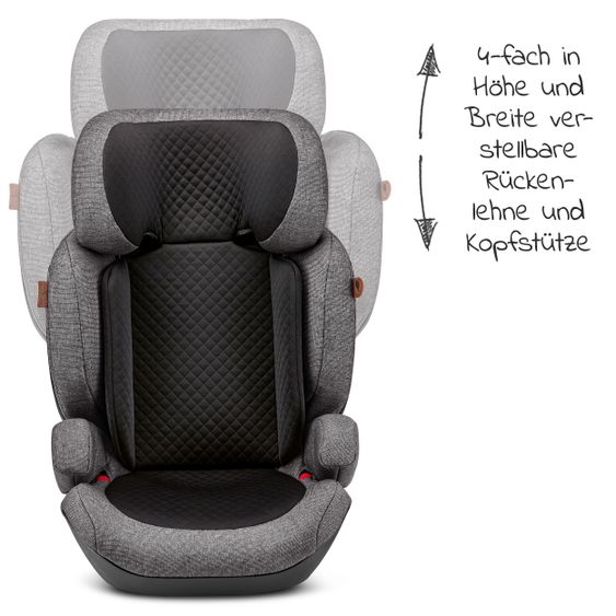 ABC Design Kindersitz Mallow (Autositz Gruppe 2/3) - Diamond Edition - Asphalt