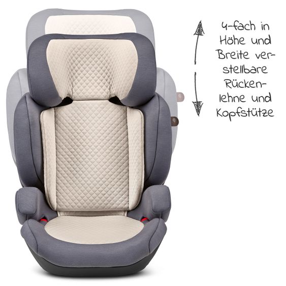 ABC Design Kindersitz Mallow (Autositz Gruppe 2/3) - Fashion Edition - Stone