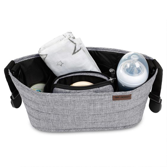 ABC Design Kinderwagen Organizer mit Zusatztasche - Graphite Grey
