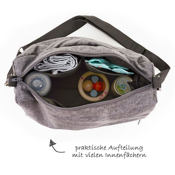 ABC Design Set passeggino Catania 4 - con navicella, borsa fasciatoio e confezione accessori XXL - Antracite intrecciato