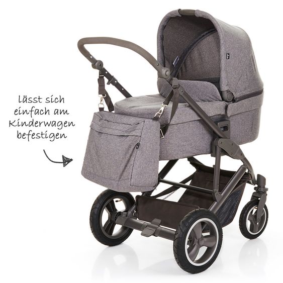 ABC Design Kombi-Kinderwagen Catania 4 Air - mit Babywanne, Wickeltasche und XXL Zubehör-Paket - Woven Anthracite