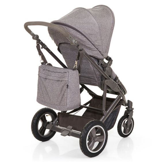 ABC Design Kombi-Kinderwagen Catania 4 Air - mit Babywanne, Wickeltasche und XXL Zubehör-Paket - Woven Anthracite