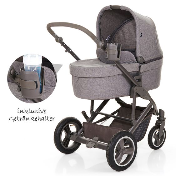 ABC Design Kombi-Kinderwagen Catania 4 Air - mit Babywanne, Wickeltasche und XXL Zubehör-Paket - Woven Anthracite