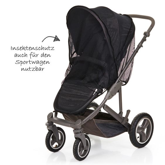 ABC Design Kombi-Kinderwagen Catania 4 Air - mit Babywanne, Wickeltasche und XXL Zubehör-Paket - Woven Anthracite