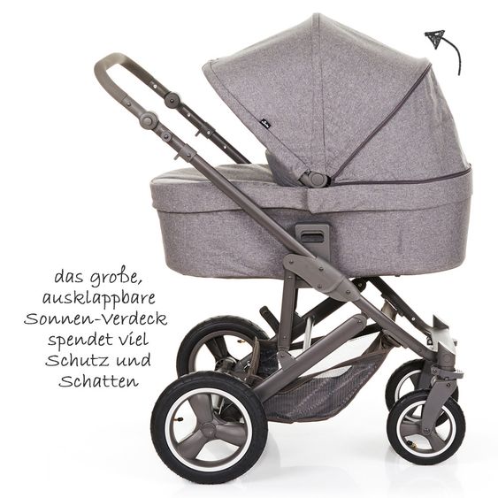ABC Design Kombi-Kinderwagen Catania 4 Air - mit Babywanne, Wickeltasche und XXL Zubehör-Paket - Woven Anthracite