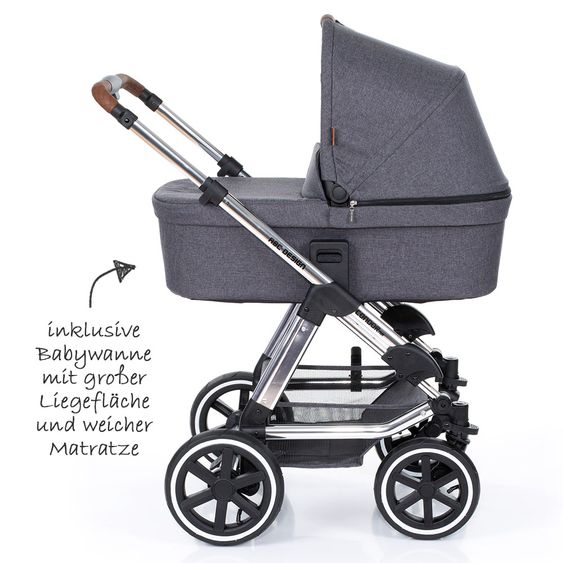 ABC Design Kombi-Kinderwagen Condor 4 Air - Diamond Special Edition - inkl. Babywanne & Sportsitz - Asphalt