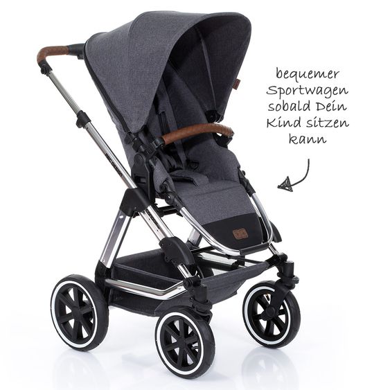 ABC Design Kombi-Kinderwagen Condor 4 Air - Diamond Special Edition - inkl. Babywanne & Sportsitz - Asphalt