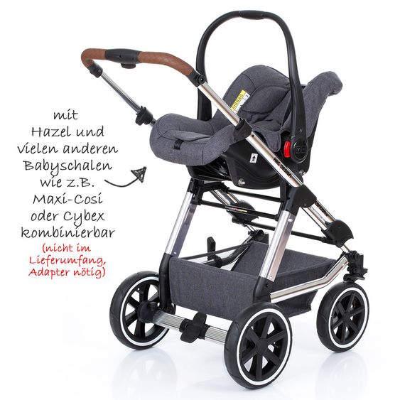 ABC Design Kombi-Kinderwagen Condor 4 Air - Diamond Special Edition - inkl. Babywanne & Sportsitz - Asphalt