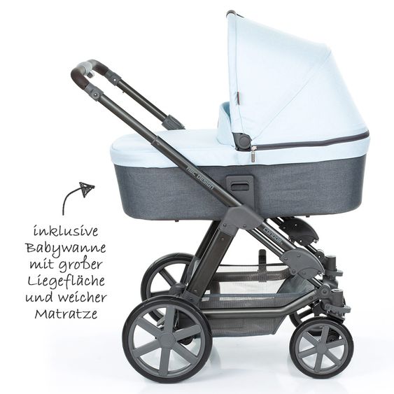 ABC Design Kombi-Kinderwagen Condor 4 - inkl. Babywanne & Sportsitz - Ice