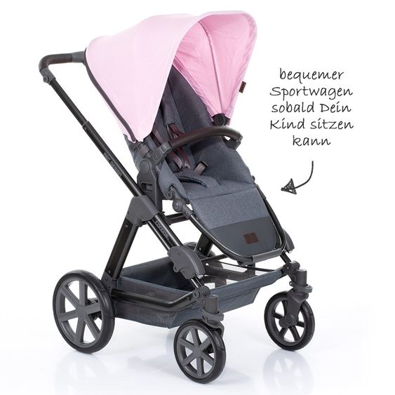 ABC Design Kombi-Kinderwagen Condor 4 - inkl. Babywanne & Sportsitz - Rose