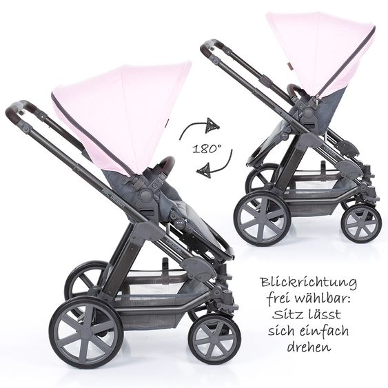 ABC Design Kombi-Kinderwagen Condor 4 - inkl. Babywanne & Sportsitz - Rose
