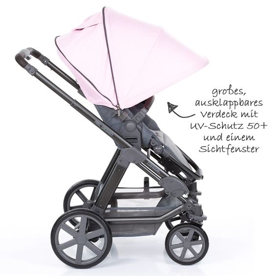 ABC Design Kombi-Kinderwagen Condor 4 - inkl. Babywanne & Sportsitz - Rose